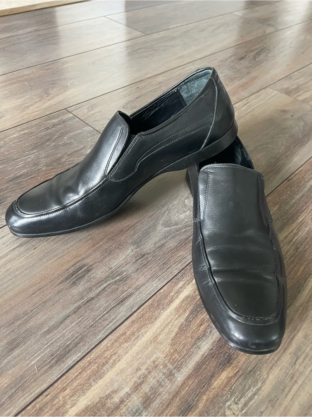 Black Leather Slip-On Dress Shoes Men’s Size US 10 (Eur 43)